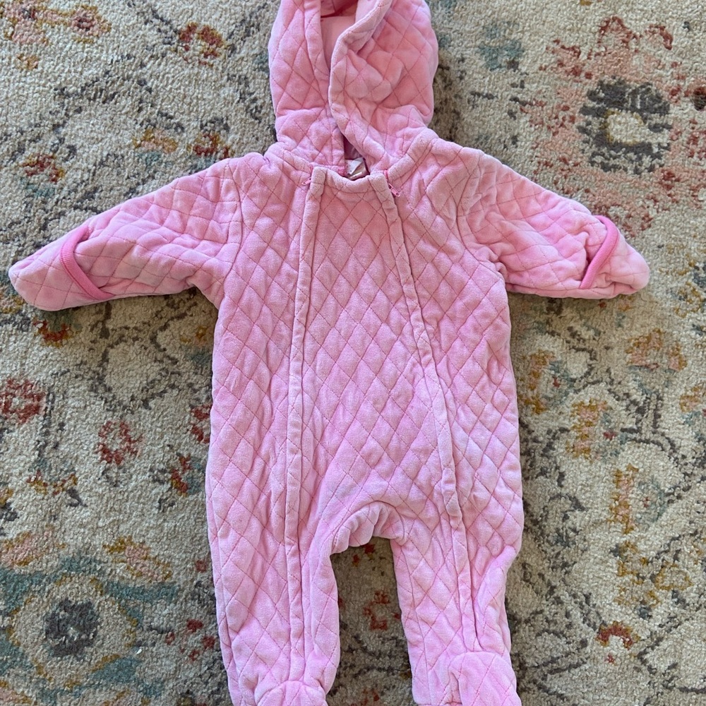 Pink Quilted Kids One Piece